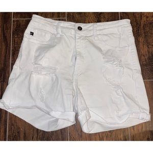White jean shorts